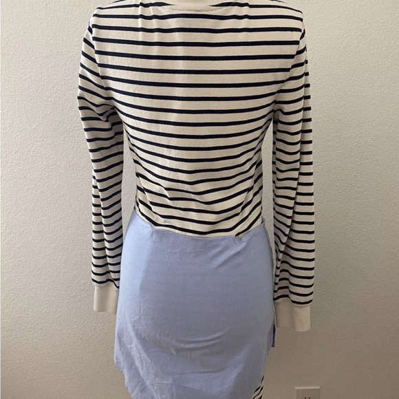 Veronica Beard Laszlo Long Sleeve Striped Crew Neck Tie Waist Size S - Picture 6 of 10